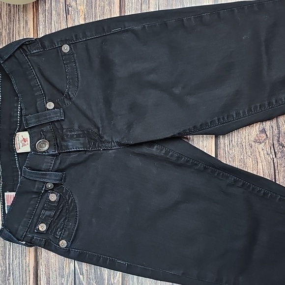 NEW TRUE RELIGION LINDA VINTAGE Y2K BLACK LOW-RISE SKINNY JEANS - Picture 2 of 11